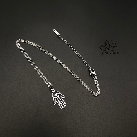 Hamsa Necklace | Stainless Steel Jewelry - Picture 4 of 11